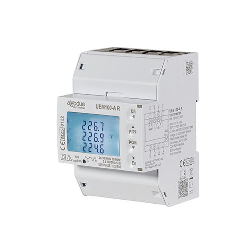Contatore di energia elettrica trifase - UEM100 - Algodue Elettronica - su guida DIN / uscita ad impulsi / certificato MID