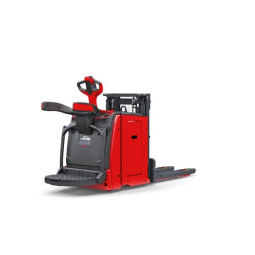 Accatastatore elettrico - D10AP - Linde Material Handling - con piattaforma per conducente / 24 V / per trasporto di 2 pallets allo stesso tempo