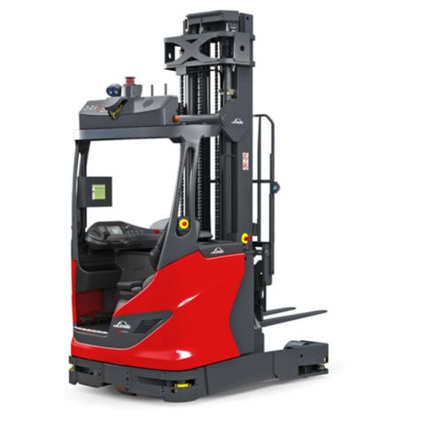 Carrello elevatore retrattile elettrico - R-MATIC - Linde Material Handling - con seduta laterale / a guida automatica / per pallet