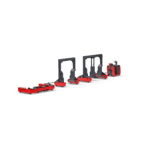 Trainatore elettrico - LT series - Linde Material Handling - su ruote / operatore in piedi / per rimorchio