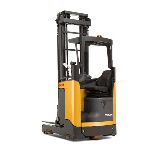 Carrello elevatore retrattile elettrico - RT series - TCM Forklifts - con seduta laterale / per movimentazione / per magazzino