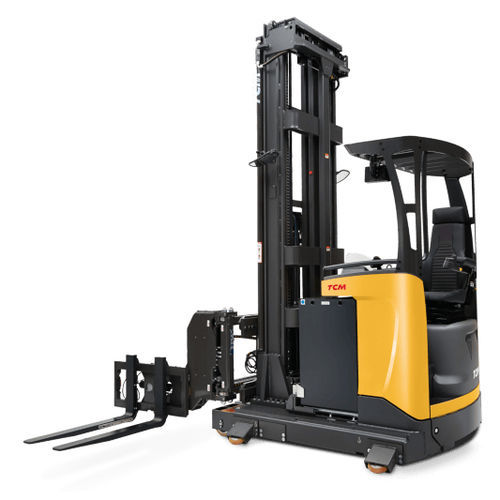 Carrello elevatore retrattile elettrico - RTS - TCM Forklifts - con seduta laterale / di stoccaggio / per magazzino