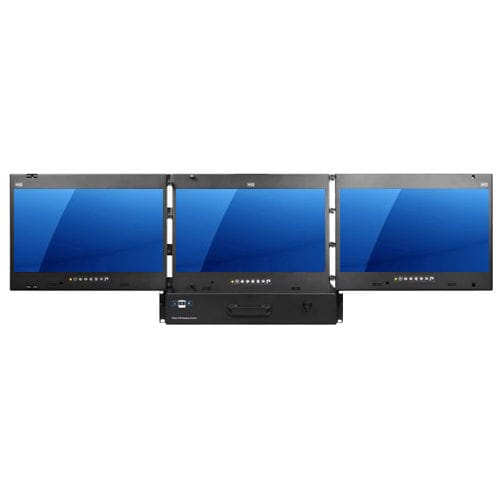 Cassetto rack multiple display - RPM-4K17 series - Acnodes Corporation - con consolle / con tastiera / con schermo LCD
