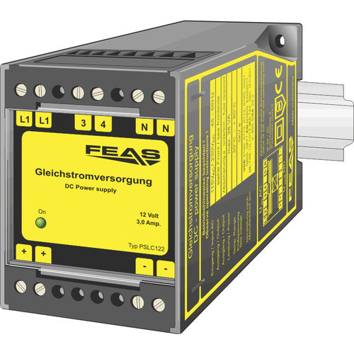 Alimentatore elettrico su guida DIN - PSLC122 - FEAS GmbH - AC/DC / ad uscita semplice / ad uscita stabilizzata