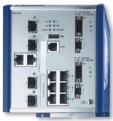 Switch Ethernet gestibile - RSR - HIRSCHMANN - 6 porte / gigabit / su guida DIN