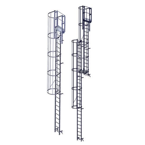 Scala da appoggio in alluminio - KITCRINOW01 - L'Echelle Européenne - fissa / con gabbia di sicurezza / di sicurezza