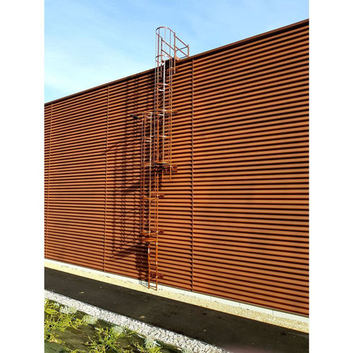 Scala da appoggio in alluminio - A0014324 - L'Echelle Européenne - con gabbia di sicurezza