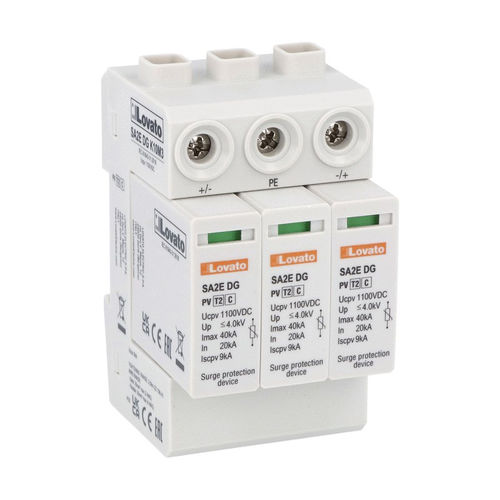 Limitatore di sovratensione di tipo 2 - SA2EDGK10M3 - LOVATO ELECTRIC - per impianto fotovoltaico / su guida DIN / a presa
