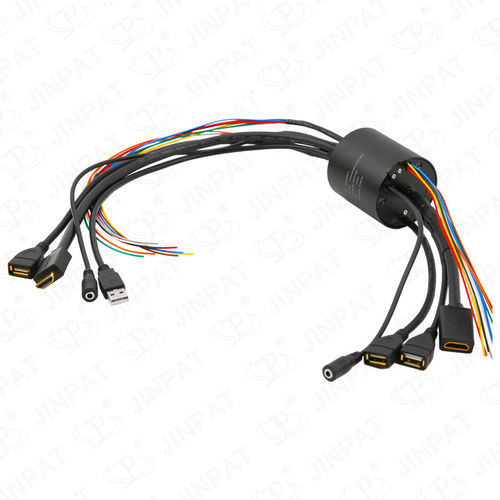 Collettore rotante USB - LPT000-0204-0202-07S-HD01-02U2 - JINPAT Electronics Co., Ltd. - HDMI / con foro passante / in metallo