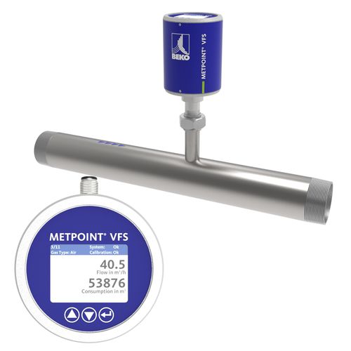 Misuratore di portata termico - METPOINT VFS TM - BEKO TECHNOLOGIES GmbH - volumetrico / per aria compressa / in acciaio inossidabile