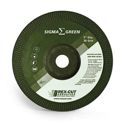 Mola di rettifica - Sigma Green - Rex-Cut Abrasives - piatta / a centro depresso