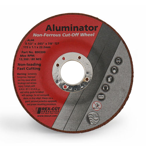 Disco da taglio per alluminio - Aluminator - Rex-Cut Abrasives - in ossido di almluminio / rinforzato con fibra di vetro