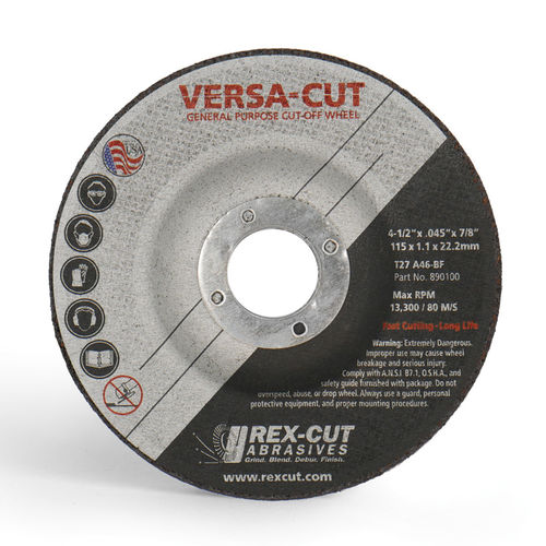 Disco da taglio per metallo - Versa-Cut - Rex-Cut Abrasives - in ossido di almluminio / rinforzato con fibra di vetro