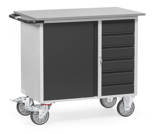 Carrello da officina 2 cassetti - 2450-7016 - fetra - 3 cassetti / 5 cassetti