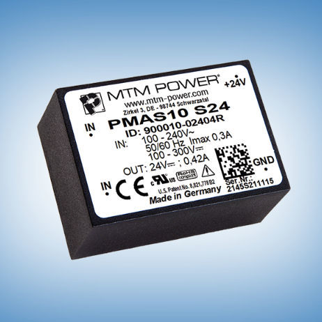 Alimentatore elettrico per circuito stampato - PMAS10 S05 - MTM Power Messtechnik Mellenbach GmbH - AC/DC / ad uscita semplice / CE