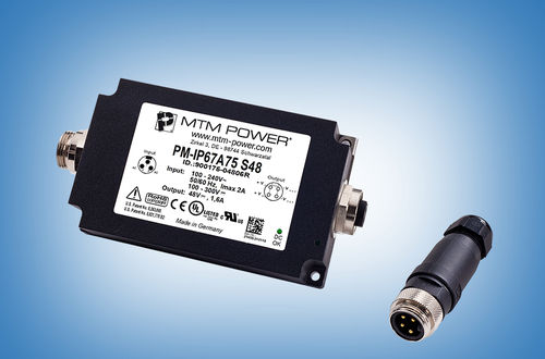 Alimentatore elettrico con montaggio su telaio - PM-IP67A75 S12 - MTM Power Messtechnik Mellenbach GmbH - AC/DC / ad uscita semplice / IP67