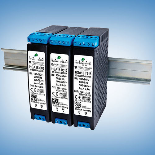Alimentatore elettrico su guida DIN - HSA15 S05 - MTM Power Messtechnik Mellenbach GmbH - AC/DC / ad uscita semplice / CE