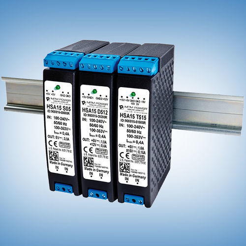 Alimentatore elettrico su guida DIN - HSA15 D12 - MTM Power Messtechnik Mellenbach GmbH - AC/DC / a due uscite / CE