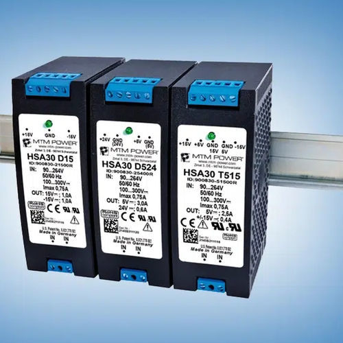 Alimentatore elettrico su guida DIN - HSA30 T512 - MTM Power Messtechnik Mellenbach GmbH - AC/DC / a tripla uscita / CE