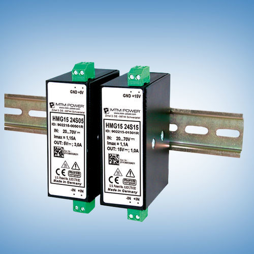 Alimentatore elettrico su guida DIN - HMG15 24S05 - MTM Power Messtechnik Mellenbach GmbH - DC/DC / ad uscita semplice / CE