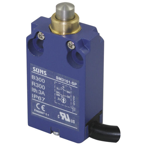 Contatto di fine corsa piccolo - SM3111/SM3121/SM3131 - SUNS - IP67 / di sicurezza / con stantuffo