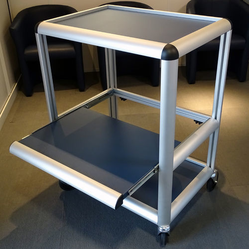 Carrello postazione di lavoro - NX557-04 - NICONIX - in alluminio / con ripiano / con freno