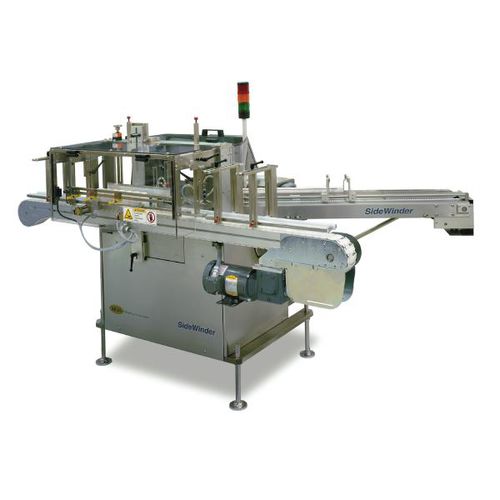 Macchina di etichettatura automatica - SideWinder™ - MGS Machine Corporation - per bottiglie / per applicazione laterale / per l'industria farmaceutica