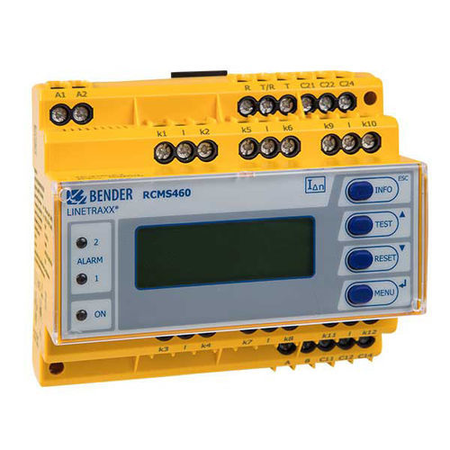 Sistema di monitoraggio della corrente residua - LINETRAXX® RCMS460-D - BENDER - di trasformatori / RS-485 / in continuo