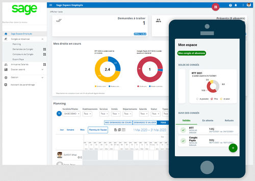 Software di gestione - Sage Espace Employés - Sage bäurer GmbH - di workflow / per salari / da ufficio