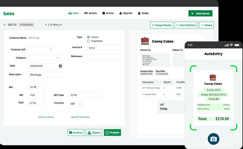 Software di machine learning - AutoEntry - Sage bäurer GmbH - di contabilità / di formulazione / di processo