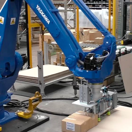 Linea di pallettizzazione e imballaggio robotizzata - IMANPACK Packaging & Eco Solutions S.p.a.