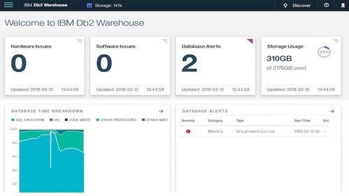 Software di gestione dei magazzini WMS - Db2® Warehouse - IBM - di basi di dati / di regolazione / di stoccaggio