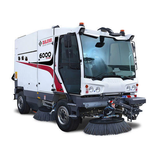 Spazzatrice aspirante per strade - Dulevo 6000 CNG - DULEVO INTERNATIONAL - uomo a bordo / con motore a gas / di foglie