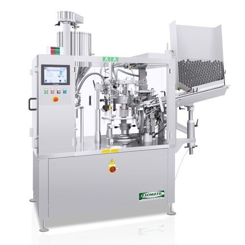 Macchina di riempimento e tappatura di tubi - AXO 1000 - AXOMATIC - per applicazioni farmaceutiche / per l'industria cosmetica