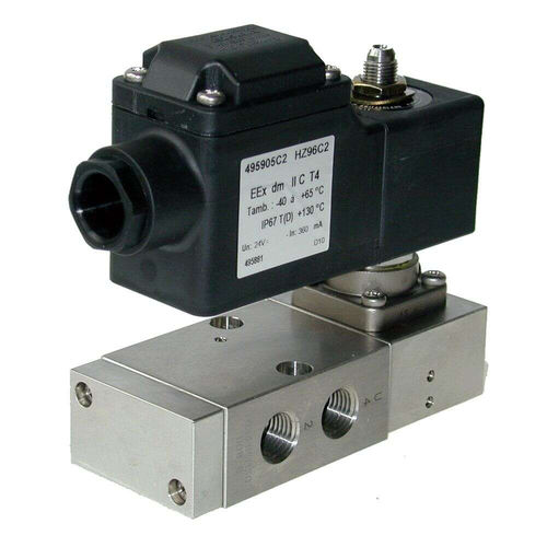 Distributore pneumatico a cassetto - Parker Fluid Control Division - Europe - azionato tramite solenoide / a comando assistito / a 5 vie