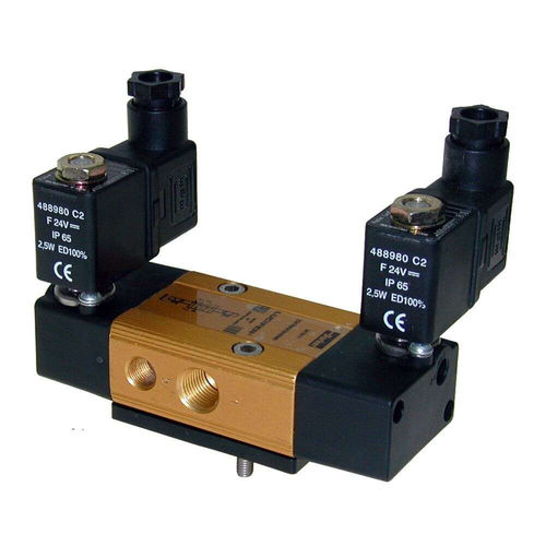 Distributore pneumatico a cassetto - Parker Fluid Control Division - Europe - azionato tramite solenoide / a comando assistito / a 5 vie