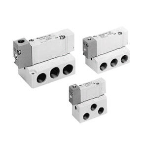 Distributore pneumatico a cassetto - SYA series - SMC Corporation of America - a comando pneumatico / a 5 vie / per montaggio su base