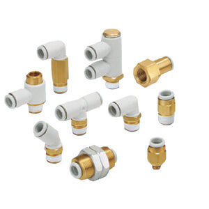 Raccordo idraulico - KQ2 series - SMC Corporation of America - pneumatico / ad avvitamento / push-in