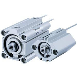 Cilindro pneumatico - NCQ2 series - SMC Corporation of America - con gambo filettato / a doppio stelo / con asta