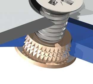 Inserto filettato - Microbarb® - TAPPEX - in ottone / piatto / per plastica