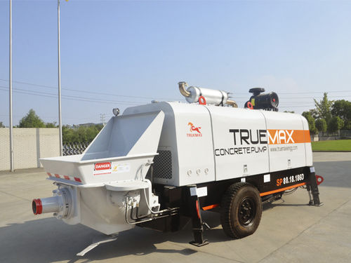 Pompa per calcestruzzo montata su rimorchio - SP80.18.186D - Hangzhou Truemax Machinery & Equipment Cp.,Ltd - per cantiere / a pistone