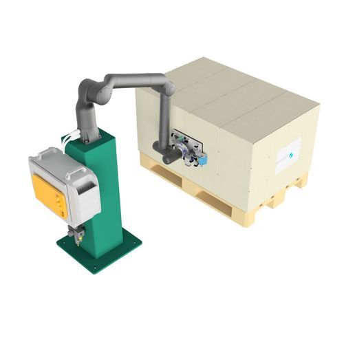 Applicatore di etichette completamente automatico - PROLABEL C130 - Project Service & Produktion GmbH - per imballaggi / per pallet / per applicazione laterale