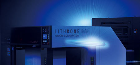 Sistema di polimerizzazione con UV - H-UV - Komori - in linea / di superficie