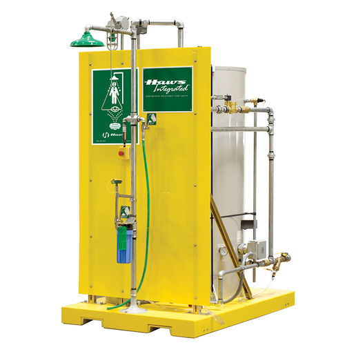 Doccia di sicurezza da terra - 8760 - Haws AG - Headquarters for Europe, Middle East and - per interno / di decontaminazione / con lavaocchi/lavafaccia