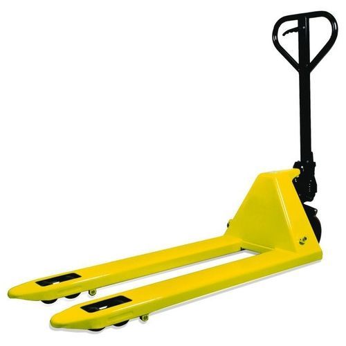 Transpallet manuale - 128383W - DENIOS - a timone con guida da terra / in acciaio / silenzioso