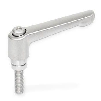 Leva di bloccaggio in acciaio inossidabile - GN 911.3 - Otto Ganter GmbH & Co. KG - con inserto filettato / regolabile