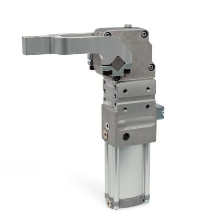 Unità di bloccaggio ad azionamento pneumatico - GN 8620 - Otto Ganter GmbH & Co. KG - per assemblaggio saldato / montata su cilindro pneumatico / anodizzata