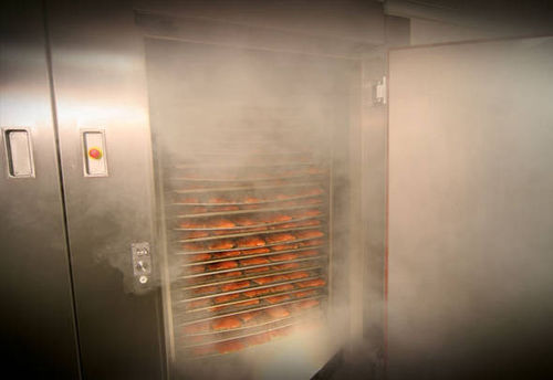 Unità di affumicatura e di cottura per pesce - PFR - maurer-atmos - per l'industria agroalimentare / ventilazione a velocità regolabile