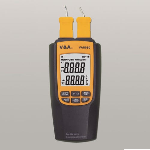 Termometro a termocoppia - VA8060 - Shanghai Yi Hua V&A Instrument Co., Ltd. - a doppio display / portatile / compatto