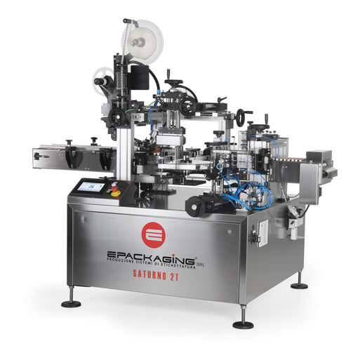 Macchina di etichettatura controllata da PLC - SATURNO MAKEUP - E-Packaging Srl - per applicazione laterale / per applicazione sulla parte inferiore / per il settore cosmetico
